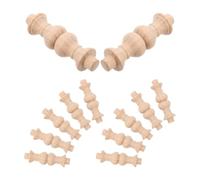 WRITWAA 12 Piezas Columna Doble Espiga sin Terminar de Barandilla de Madera Maciza Color Caqui, Construcción Sólida para Barandillas de Escaleras y Mesas de Cocina en Proyectos de