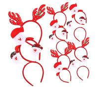 WRITWAA 12 piezas Diademas Navideñas con Diseño de Papá Noel Muñeco Cuernos de Accesorios para Fiesta de Navidad para Adultos Decoración para Cabello Flexible y Unisex