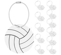 WRITWAA 12 Piezas Etiqueta para Maletas de Viaje Diseño de Voleibol, Material Acrílico Blanco, Tamaño 12.5x7 Cm, Resistente y Seguro para Mochilas y Maletas en Eventos 2026