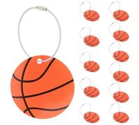 WRITWAA 12 Piezas Identificador de Maletas de Viaje Acrílico Diseño de Baloncesto para Mochilas y Equipaje, Tamaño 12.5x7 Cm, Agarre Cómodo y Fácil de Colocar