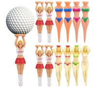 WRITWAA 12 Piezas Tees de Golf Divertidos para Mujer Diseño de Animadora | Plástico, para Marcar la Posición Bola, Fácil de Quitar y Recolocar, Pensado para Competiciones y Campos Color Aleatorio