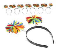 WRITWAA 12piezas Diademas Pompones Para Fiestas De Cumpleaños Disfraces y Navidad Accesorios Cabello Pompones Diadema Para Adultos