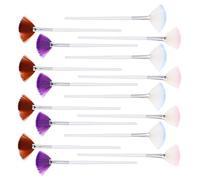 WRITWAA 16 Piezas Brocha de Maquillaje Mango y Forma de Abanico Herramienta Cosmética para Aplicación de Maquillaje Facial para Polvo y Rubor de Brochas y Fáciles de Limpiar Colores