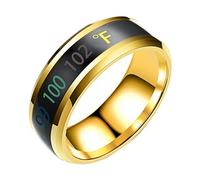 WRITWAA 1pieza Anillo Inteligente De Temperatura Para Parejas Diseño Elegante y Moderno Anillo Delicado De Cambio De Temperatura Para Uso Diario y Ocasiones Especiales Talla