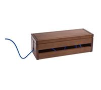 WRITWAA 1pieza Caja de Almacenamiento para Cables de Madera Maciza con Tapa Removible para Enchufes y Regletas de Escritorio Gestión de Cables Casa y Oficina Color Madera Modelo Grande