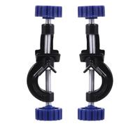 WRITWAA 2 Abrazaderas de Laboratorio Ajustables de Aleación Cabezal de Jefe y Perilla Azul, Soporte en Ángulo Recto para Varillas, Tamaño Mediano, Kit de 2 Piezas para Uso Científico E
