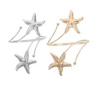 WRITWAA 2 brazaletes ajustables para la parte superior del brazo, con espiral náutica, de metal, ideales para playa y atuendos tropicales.