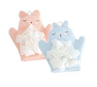 WRITWAA 2 Guantes De Baño Toalla Guante Exfoliante De Ducha Toallita De Ducha Calentador De Manos Para Bebé Guantes De Baño Para Suministros De Baño Guantes De Flores De Baño