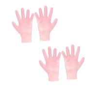 WRITWAA 2 Pares guantes hidratantes guante exfoliante guantes de humedad guantes de la mano guantes de aloe guantes de lavado exfoliantes guantes de masaje de baño frotar guantes sebs rosa