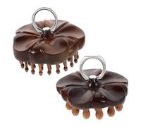 WRITWAA 2 Piezas Anillo De Masaje De Sándalo Peine De Masaje De Madera Cabelludo Herramienta De Fregado De Sándalo Redondos De Madera