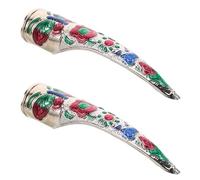 WRITWAA 2 Piezas Anillos de Uñas Estilo Vintage Dinastía Qing, Puntas Dedos en Garra de Hierro Tallado a Mano, Cómodos para Cosplay y Film Shoots