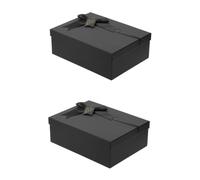 WRITWAA 2 Piezas Caja De Boda Dama De Honor Pequeño Cajas Envoltura Embalaje Del Festival Negro Papel