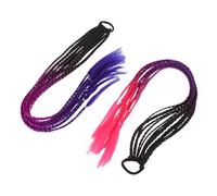WRITWAA 2 Piezas Coletas Trenzadas De Colores Extensiones Sintéticas Largas Trenzas Bohemias Para Niñas y Mujeres Para Rave y Disfraces