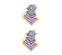 WRITWAA 2 piezas Cristal Natural de Bloque Metálico Mineral Colorido Decorativa para Hogar y Manualidades Diseño Único Aleatorio