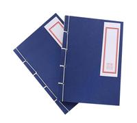 WRITWAA 2 piezas Cuaderno Retro Diario Creativo Encuadernación Artesanal Cubierta Azul para Escritura y Notas Diarias Cuadernito Portátil y Seguro