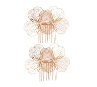 WRITWAA 2 Piezas De Flores Doradas Para Boda Horquilla Pelo Accesorios Vintage Para Novia De Estilo Barroco Pinzas Pelo Flores De Boda