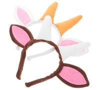 WRITWAA 2 Piezas Diadema de Cuerno de Cabra Linda Diadema de Animal de Rol para Fiesta Infantil Disfraz de Orejas de Cabra para Halloween