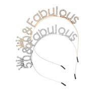 WRITWAA 2 Piezas Diademas Cumpleaños Mujer Años con Cristales Brillantes Accesorio Ligero y Cómodo y Plata para Fiestas