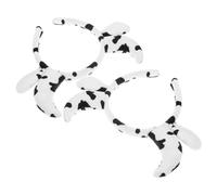 WRITWAA 2 Piezas disfraz de vaca para diademas banda relleno felpa Venda diadema de cabra orejas de vaca para perros cosplay de orejas de vaca cosplay de vaca bocina paño