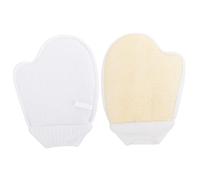 WRITWAA 2 Piezas Guantes de Lufa Baño Guantes de Masaje Corporal de Esponja Vegetal Color Natural