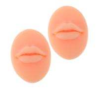 WRITWAA 2 Piezas Modelo De De Labios Molde De Labios Kit De Práctica De Labios Grandes Falsos Kit De Práctica De Piel De Gel De Sílice Khaki