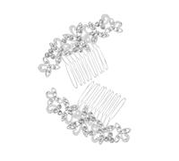WRITWAA 2 Piezas Peines de Novia con Rhinestones Accesorios para Peinados Nupciales Peines Multi-dientes para Recogidos y Moños Combs de Cristal para Novias y Damas de Honor
