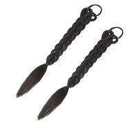 WRITWAA 2 Piezas Peluca Trenzada Extensión de Coleta Larga para Mujeres Negras Extensión de Cabello Trenzado para Diadema Trenzada