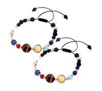 WRITWAA 2 Piezas Pulsera Estrella Guardiana De Pulsera De Moda Para Mujer Del Sistema Solar Temática De Planeta Como Recuerdo De Viaje Fiestas