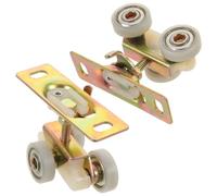 WRITWAA 2 Piezas Rodillos para Puertas Correderas Ruedas para Puertas Correderas de Armario Dorado Plástico E Hierro Funcionamiento Silencioso Instalación Sencilla Dormitorios y