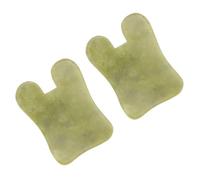 WRITWAA 2 Piezas Tabla de raspar de jade guasha camillas para masajes massage table Tabla de masaje gua sha corporal y músculo tablero de raspado placa de masaje facial jade natural Green