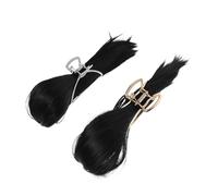 WRITWAA 2 Pinzas Pelo con Moño Alto Postizo, Clip Moldeador para Recogidos en Negro, Dorado y Plateado, Accesorios para Bodas y Eventos Obsequios, Extensión de Cabello con Clip