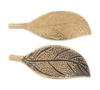 WRITWAA 2 pomos para armarios con forma de hoja antigua, 1,9 x 0,8 pulgadas