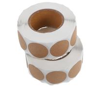 WRITWAA 2 Rollos Rollos de Pegatinas Adhesivas Redondas de Papel Khaki para Hornear Espacio en Blanco para Personalización, Uso Versátil en Jellies y Tarjetas