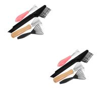 WRITWAA 2 Series Limpiador De Garras Cepillo De Pelo Limpieza Ondulado Limpiadores De Cepillos De Pelo Cepillo para El Cuero Cabelludo Peine Limpiador Removedor De Pelo Madera 4 Piezas