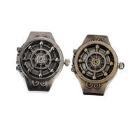 WRITWAA 2 Uds Reloj con Anillo con Cabeza De Fantasma Relojes Digitales Volteando Reloj De Anillo Electrónico Anillos Vintage para Hombres Reloj Digital para Mujer Relojes Boderry para