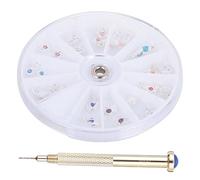 WRITWAA 24 Colgantes para Uñas y 1 Taladro Manual para Perforación de Uñas, Portátiles y Ligeros, Ideales para Manicuristas y Nail Art como Obsequio