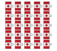 WRITWAA 25piezas Colgante de Bandera Canadiense de Aleación Arce Dije de Llavero Decorativo para Pulseras Joyería Colgante de Bandera