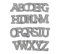 WRITWAA 26 Piezas Letras Termoadhesivas Fácil Uso y Versátiles Gemas de Imitación Parches de Tela No Tejida para Planchar en Ropa para Proyectos Familiares DIY y Decoración