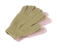 WRITWAA 2Pares Guantes De Exfoliantes De Cinco Dedos De Depurador Corporal Guantes De Masaje Para Ducha Para Colores Rosa y Limpieza Profunda