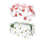 WRITWAA 2piezas Bolsa Maquillaje Portátil Resistente Usos Viaje Organizador Cosméticos Transparente