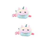 WRITWAA 2piezas Bolso Bandolera Creativo para Niño Niña Mochila De Unicornio De Peluche Colorida para Uso Diario y Salidas Diseño Kawaii y Espacio Amplio para Artículos