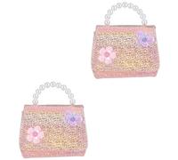 WRITWAA 2piezas Bolso De Perlas para Niño Niña Diseño De Flores Bandolera y Mano Capacidad Amplia para Joyas y Snacks Dorado