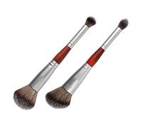 WRITWAA 2piezas Brochas Maquillaje Pack Brochas Maquillaje Pinceles De Sombra De Ojos De Doble Cara Base y Ojos Cosmética De Doble Punta Cerdas De Premium