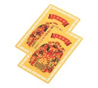 WRITWAA 2piezas Card Amuleto Chino Año del Dragón Feliz Riqueza Suerte Protección Diseño Delicado para Bolsos y Carteras