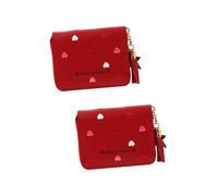 WRITWAA 2piezas Cartera De Mujer PU Corta Ranuras para Tarjetas y Monedas Bolsa De Diseño Único Protección y Acceso Rápido para Llevar Dinero y Documentos