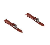 WRITWAA 2piezas Correa De Cuero De Piel Verdadera Para Reloj Banda De Color Marrón Accesorio Reemplazo y Cómodo Para Hombres y Mujeres