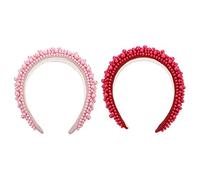 WRITWAA 2piezas Diadema de Perlas Creativa Diseño de Perlas Tocado para Mujer Accesorio Elegante para Fiestas