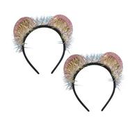 WRITWAA 2piezas Diademas De Monos Para Carnaval Tocados Coloridos Para Niñas Accesorios De Fiesta De Carnaval Diademas De Orejas De Mono