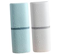 WRITWAA 2piezas Estuche Portátil para Cepillo De Dientes Unidades Soporte Cepillo Dental Caja De Almacenamiento Vaso para Casa y Viaje
