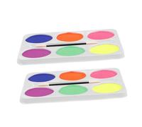 WRITWAA 2piezas Paleta De Pintura Facial Al Óleo Colores Pintura Corporal Base De Aceite Con Pinceles Para Maquillaje Teatral Para Disfraz De Para Fiestas y Festivales